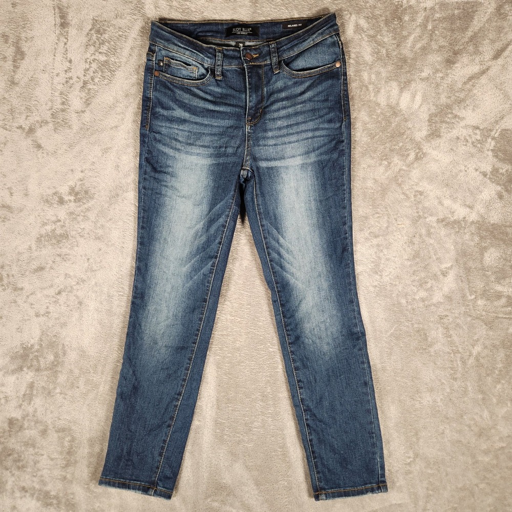 Judy Blue Relaxed Fit‎ Jeans Womens 28 Blue Excellent JB82102 DK Stretch Denim